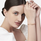 Minimal Design Oval Link Chain Rose Silver Gold CZ Brass Bracelet Bulk