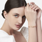 Minimal Design Oval Link Chain Rose Silver Gold CZ Brass Bracelet Bulk
