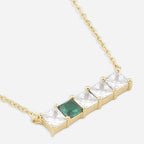 Princess Cut Square Rose Silver Gold CZ Anti Tarnish Brass Necklace Bulk