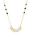 Teardrop Cluster Black Beads Rose Silver Gold CZ Brass Necklace Bulk
