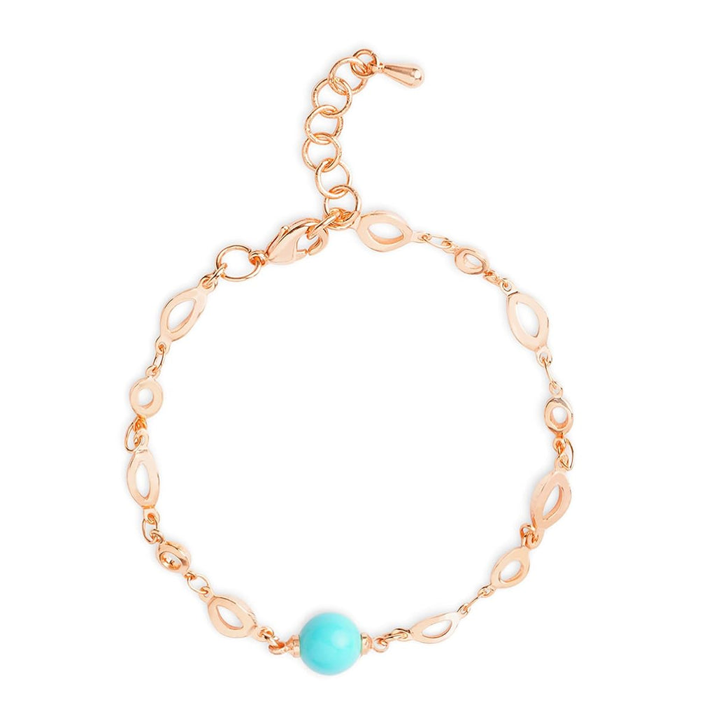Luxury Turquoise Rose Silver Gold Anti Tarnish Brass Bracelet Wholesale
