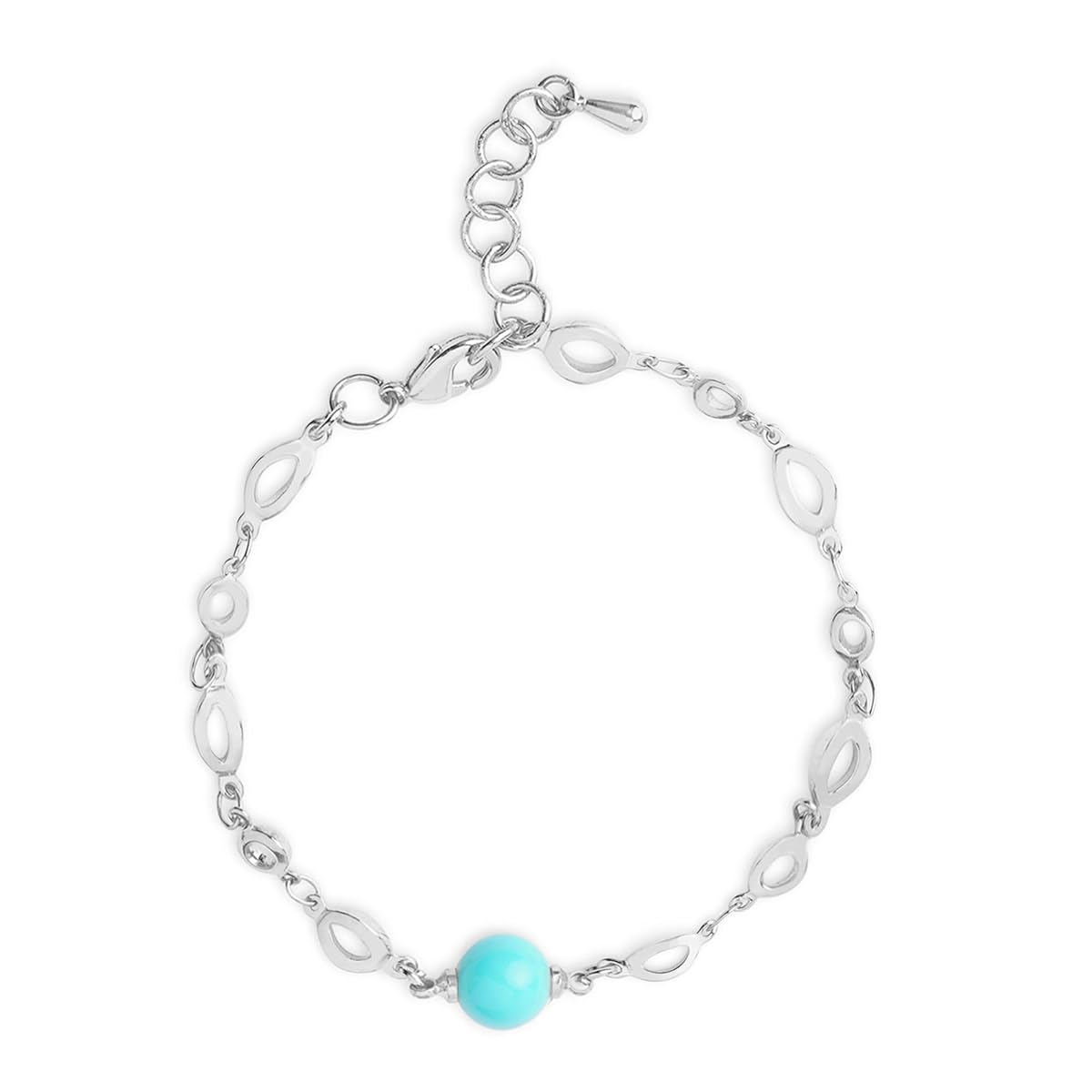 Luxury Turquoise Rose Silver Gold Anti Tarnish Brass Bracelet Wholesale