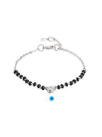 Designer Evil Eye Charm Black Beads Rose Silver Gold Brass Bracelet Bulk