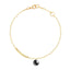 Minimal Black Beads Charm Rose Silver Gold Plated Brass Anklets Bulk