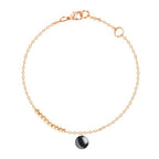 Minimal Black Beads Charm Rose Silver Gold Plated Brass Anklets Bulk