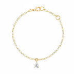 Minimalist Chain Teardrop Rose Silver Gold Plated CZ Brass Anklets Bulk