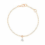 Minimalist Chain Teardrop Rose Silver Gold Plated CZ Brass Anklets Bulk