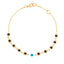 Square Black Stone Evil Eye Rose Silver Gold Enamel Brass Anklets Bulk