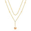 Dainty Double Layer Rose Silver Gold CZ Pearl Brass Necklace Wholesale