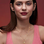 Dainty Double Layer Rose Silver Gold CZ Pearl Brass Necklace Wholesale