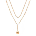 Dainty Double Layer Rose Silver Gold CZ Pearl Brass Necklace Wholesale