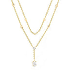 Delicate Two-Layer Rose Silver Gold CZ Anti Tarnish Brass Necklace Bulk