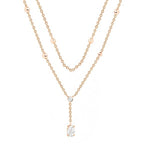 Delicate Two-Layer Rose Silver Gold CZ Anti Tarnish Brass Necklace Bulk