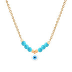 Modern Minimal Evil Eye Rose Silver Gold Enamel Brass Necklace Bulk