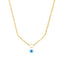 Minimal Blue Enamel Evil Eye Rose Silver Gold Brass Necklace Wholesale
