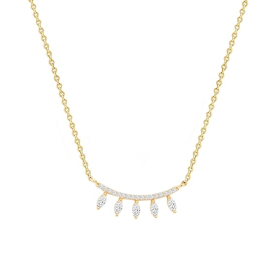 Minimalist Leaf Rose Silver Gold CZ Anti Tarnish Brass Necklace Bulk