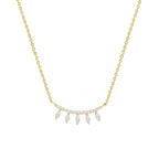 Minimalist Leaf Rose Silver Gold CZ Anti Tarnish Brass Necklace Bulk