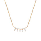 Minimalist Leaf Rose Silver Gold CZ Anti Tarnish Brass Necklace Bulk