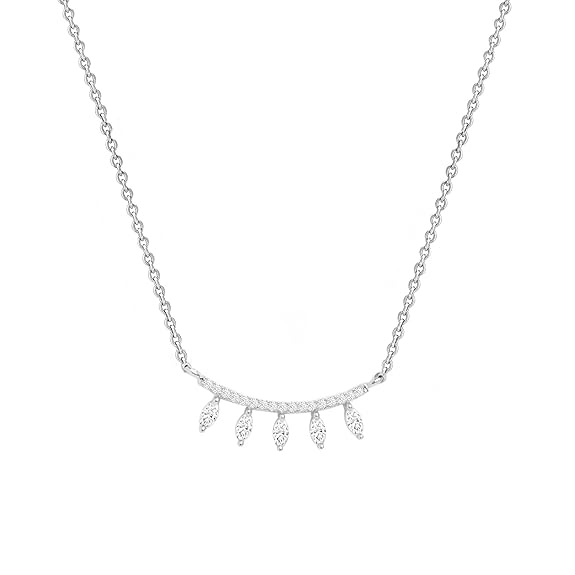 Minimalist Leaf Rose Silver Gold CZ Anti Tarnish Brass Necklace Bulk