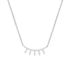 Minimalist Leaf Rose Silver Gold CZ Anti Tarnish Brass Necklace Bulk