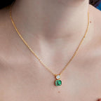 Emerald Cut Round Rose Silver Yellow Gold CZ Brass Pendant Chain Bulk