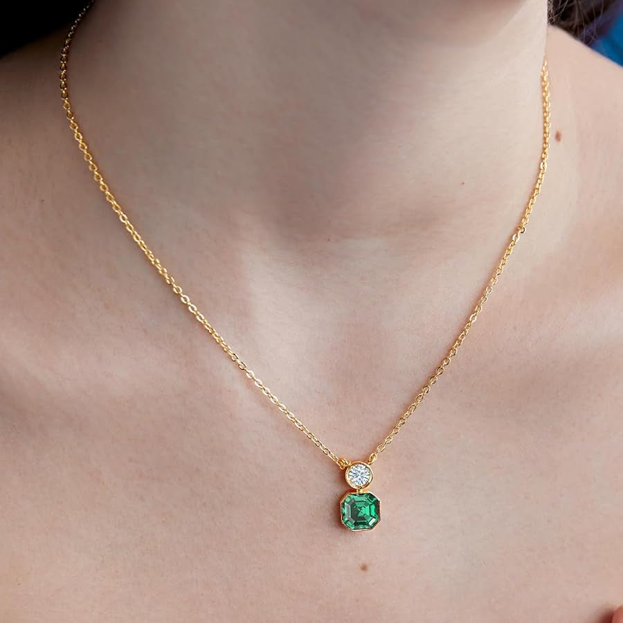 Emerald Cut Round Rose Silver Yellow Gold CZ Brass Pendant Chain Bulk