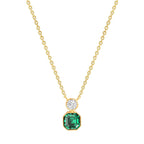 Emerald Cut Round Rose Silver Yellow Gold CZ Brass Pendant Chain Bulk