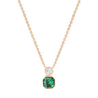 Emerald Cut Round Rose Silver Yellow Gold CZ Brass Pendant Chain Bulk