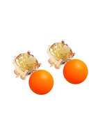 Cushion Cut Orange Pearl Rose Silver Gold CZ Brass Hoop Earrings Bulk