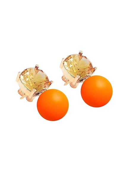 Cushion Cut Orange Pearl Rose Silver Gold CZ Brass Hoop Earrings Bulk