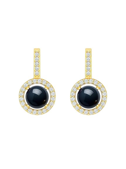 Black Coral Stone Rose Silver Gold Plated CZ Brass Hoop Earrings Bulk