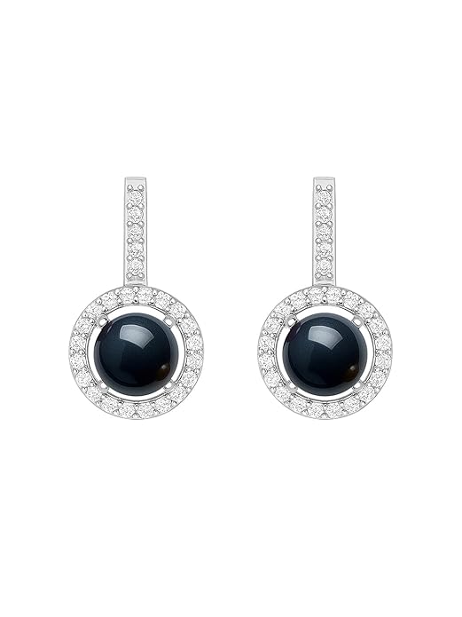 Black Coral Stone Rose Silver Gold Plated CZ Brass Hoop Earrings Bulk