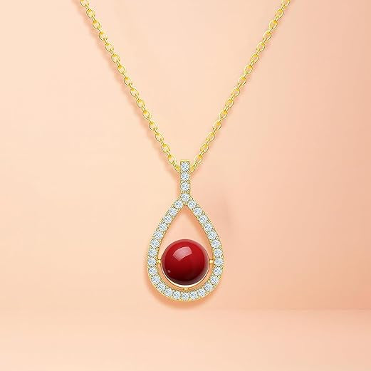 Classic Teardrop Rose Silver Gold CZ Anti Tarnish Brass Necklace Bulk