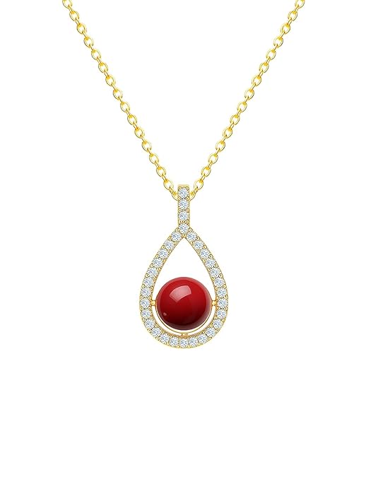 Classic Teardrop Rose Silver Gold CZ Anti Tarnish Brass Necklace Bulk