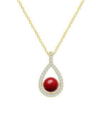 Classic Teardrop Rose Silver Gold CZ Anti Tarnish Brass Necklace Bulk