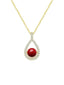 Classic Teardrop Rose Silver Gold CZ Anti Tarnish Brass Necklace Bulk