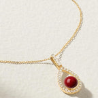Classic Teardrop Rose Silver Gold CZ Anti Tarnish Brass Necklace Bulk