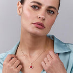 Classic Teardrop Rose Silver Gold CZ Anti Tarnish Brass Necklace Bulk