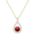 Classic Teardrop Rose Silver Gold CZ Anti Tarnish Brass Necklace Bulk