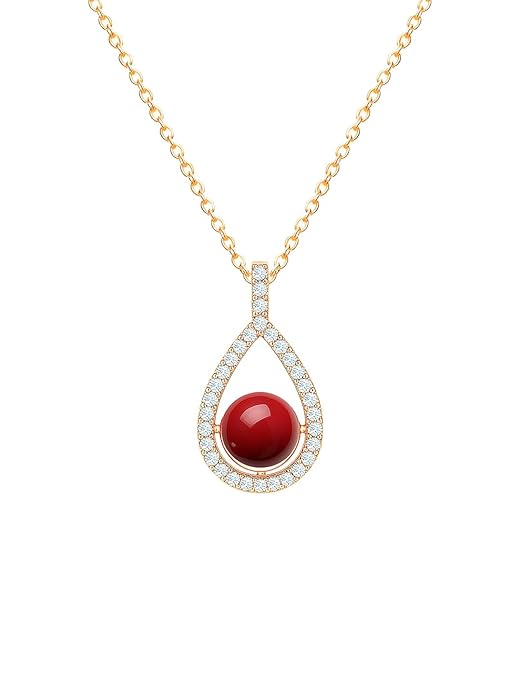 Classic Teardrop Rose Silver Gold CZ Anti Tarnish Brass Necklace Bulk