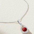 Classic Teardrop Rose Silver Gold CZ Anti Tarnish Brass Necklace Bulk