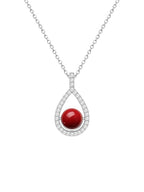 Classic Teardrop Rose Silver Gold CZ Anti Tarnish Brass Necklace Bulk