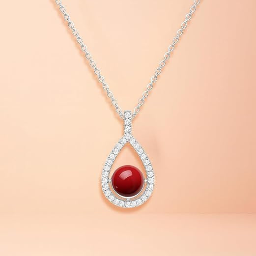Classic Teardrop Rose Silver Gold CZ Anti Tarnish Brass Necklace Bulk Main image