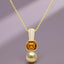 Geometric Octagon Rose Silver Gold Plated CZ Pearl Brass Necklace Bulk