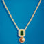 Elegant Emerald Rose Silver Gold CZ Anti Tarnish Brass Necklace Bulk