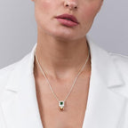 Elegant Emerald Rose Silver Gold CZ Anti Tarnish Brass Necklace Bulk