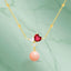 Designer Pink Pearl Heart Rose Silver Gold CZ Brass Necklace Wholesale