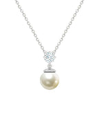 Minimal Star White Pearl Rose Silver Plated Gold CZ Brass Necklace Bulk
