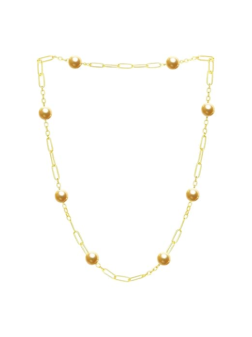 Designer Paperclip Chain Rose Silver Gold Pearl Brass Necklace Bulk