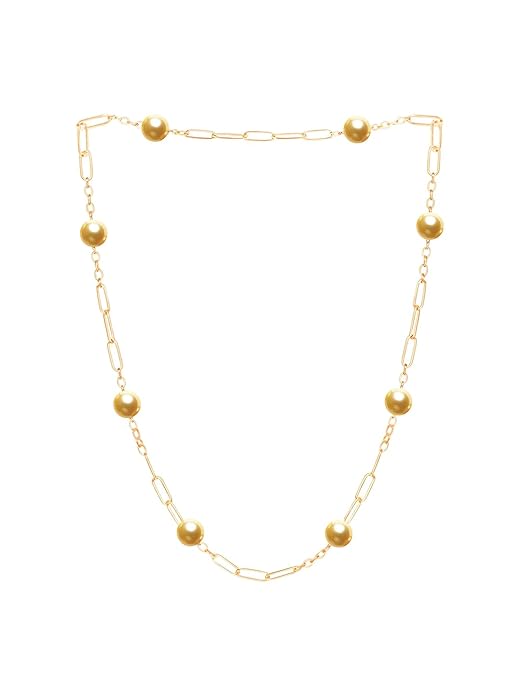 Designer Paperclip Chain Rose Silver Gold Pearl Brass Necklace Bulk